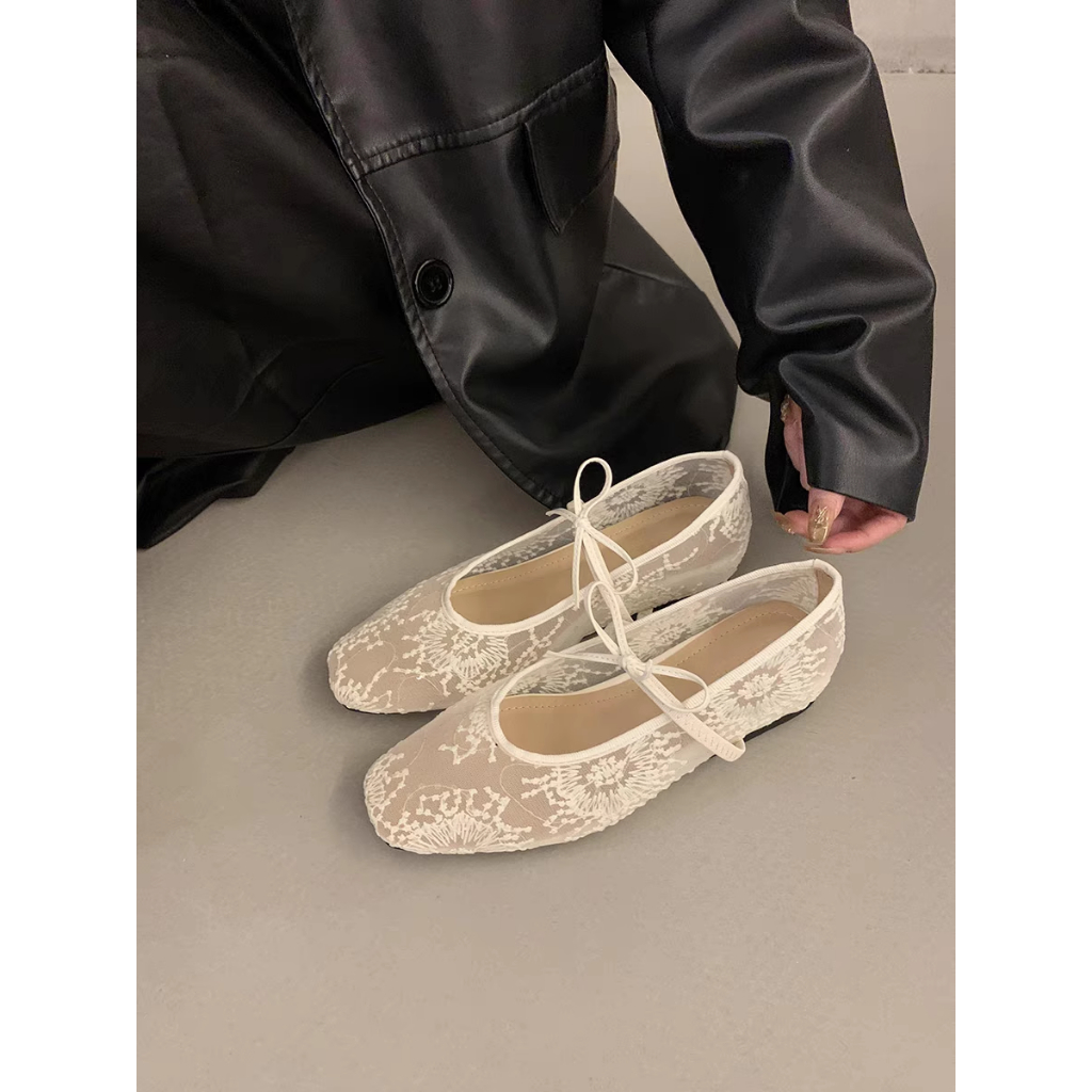 (Lùi 1 sz) Giày bệt nữ búp bê chất ren nhẹ nhàng hót trend 2025  Mã 076 | BigBuy360 - bigbuy360.vn