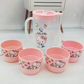 Bình nước Hello Kitty siêu xinh – Có set bình kèm 4 cốc & bình lớn 2L tiện dụng 💧🎀