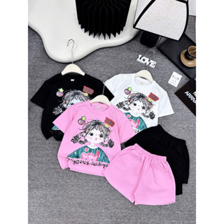 Đồ bộ bé gái , sét bộ cotton cô gái Tết tóc 3 màu đáng yêu cho bé gái 10-28kg