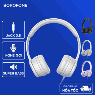  Tai nghe chụp đầu Hoco W21 kết nối jack 3.5mm mút đệm hạn chế âm thanh phát ra giảm đau tai dây dài 1.2m 