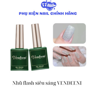 Sơn gel nhũ flash Vendeeni chính hãng lên màu chuẩn siêu sáng - 2 màu nhũ bạc vàng (lẻ chai)