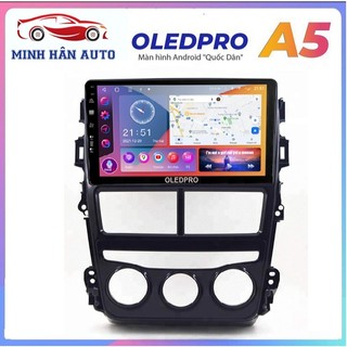 Bộ màn hình OLEDPRO A5 RAM 2G ROM 32G CHIP 8Xcho xe TOYOTA VIOS 2019-2021, trọn bộ màn hình, mặt dưỡng,dây nguồn theo xe
