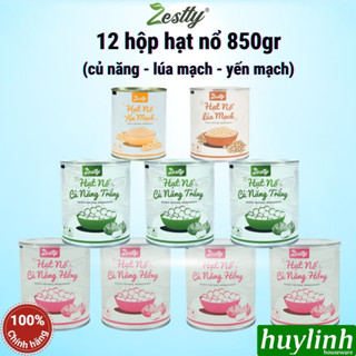  Combo 6 - 12 hộp hạt nổ củ năng - lúa mạch - yến mạch Zestty 850gr - trắng - hồng - nguyên liệu pha chế trà sữa 