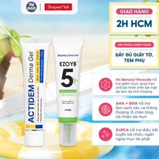 COMBO Gel giảm mụn, mờ thâm Actidem Derma/Extra Gel + Gel mụn Inolab Derma Ezoyb 5 15g (5% Benzoyl Peroxide + 0.1%BHA)