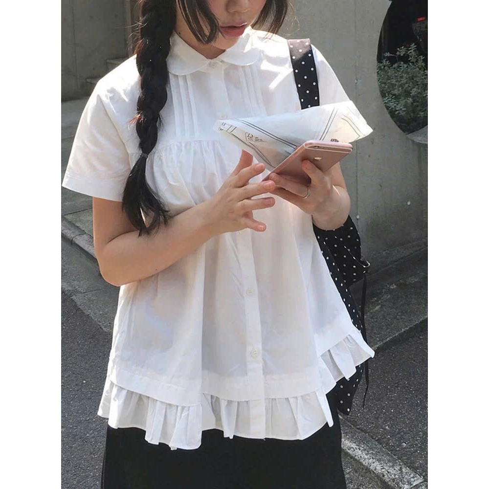 Áo sơ mi babydoll chất vải thô nến Miho House | BigBuy360 - bigbuy360.vn