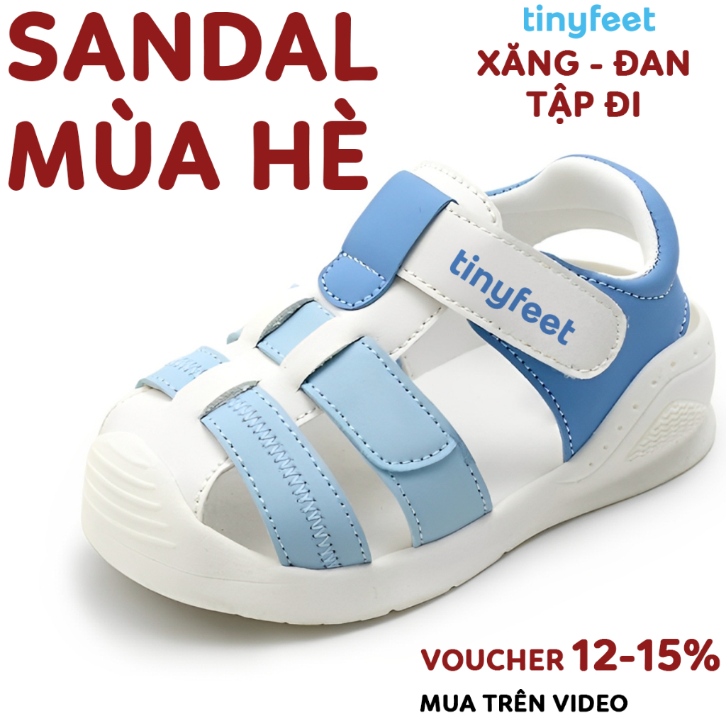 Sandal Tập Đi Cho Bé Siêu Nhẹ TINYFEET TN04 Dép Tập Đi Cho Bé Trai Bé Gái 1 Tuổi 2 Tuổi 3 Tuổi
