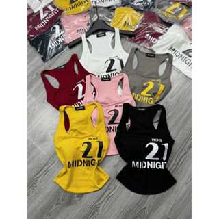 ÁO THUN 3 LỖ IN CHỮ CÓ MÚT FOM CROPTOP