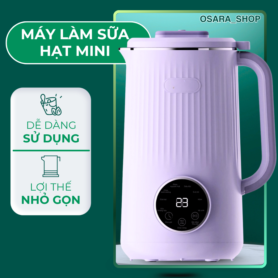 Máy làm sữa hạt mini chính hãng Ostmars sử dụng tiếng Việt, đa năng cho trẻ em và gia đình, nấu cháo