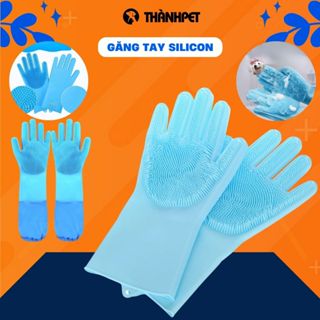 Bao tay tắm massage cho chó mèo đa năng - Găng Tay SILICON Tạo Bọt Tẩy Lông cho thú cưng TiCiPet