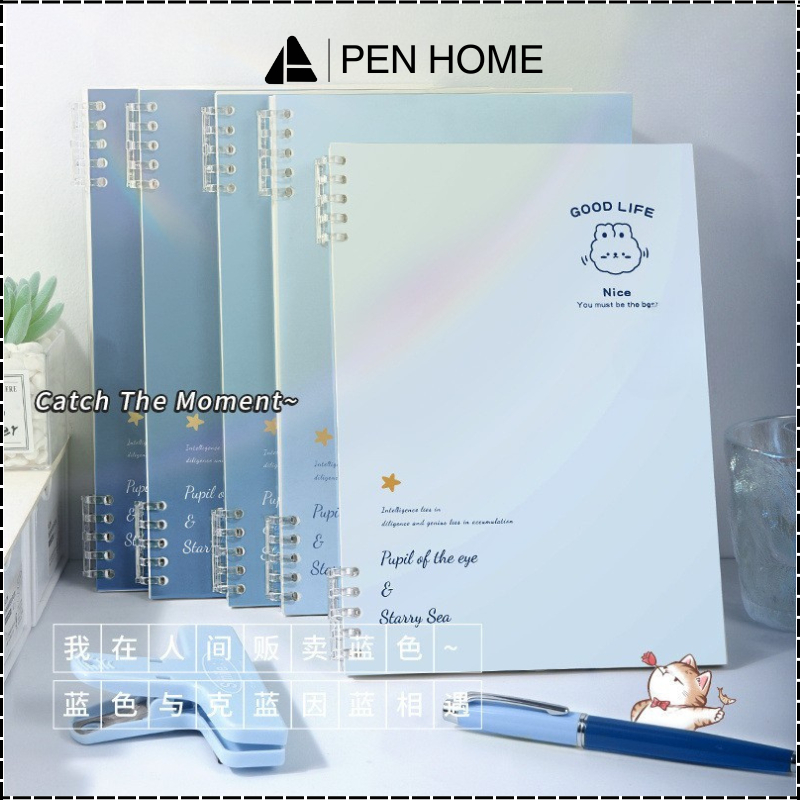 Sổ vở còng bìa lót Blue Good Life khuyết còng dễ viết, tập vở học sinh sinh viên, sổ planer + Ruột G