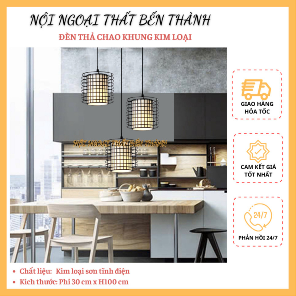 Đèn thả - Đèn thả trần hình khung kim loại, dercor phòng ngủ chil, phòng ăn, nhà hàng, mã ĐT 80 tặng