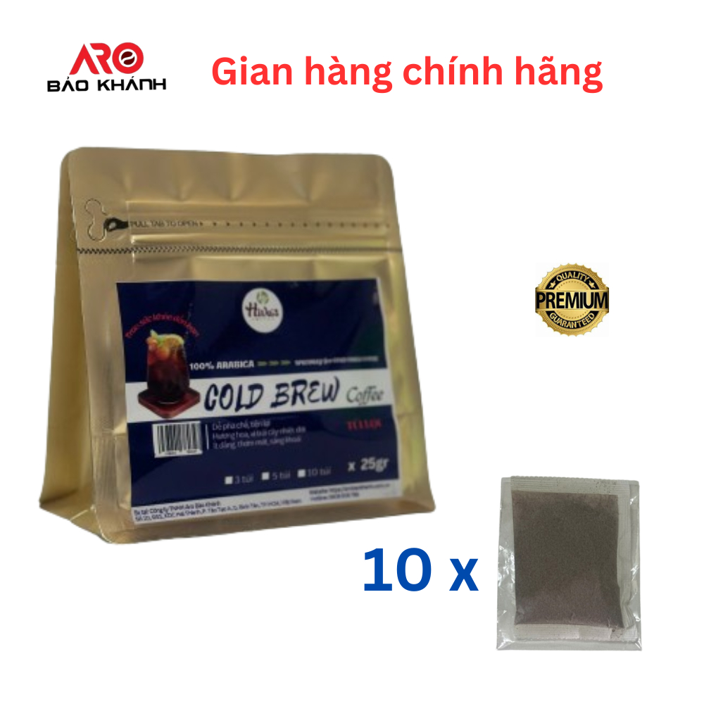 [Xưởng sx] Cà phê Cold Brew Arabica Hiva's coffee. Cafe túi lọc ủ lạnh, chua thanh, đắng nhẹ, thơm n