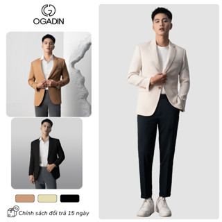 Áo Khoác Blazer Nam - Mua Blaze TẶNG Áo Sơ Mi. Chất Vải Cao cấp Mềm Mịn OGADIN OBL002
