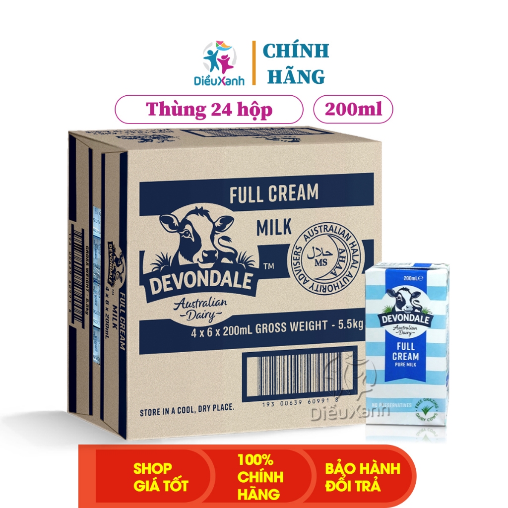 [ Hỏa Tốc ] Sữa DEVONDALE Nguyên Kem 200ml - Sữa Tươi Tiệt Trùng Đến Từ Úc