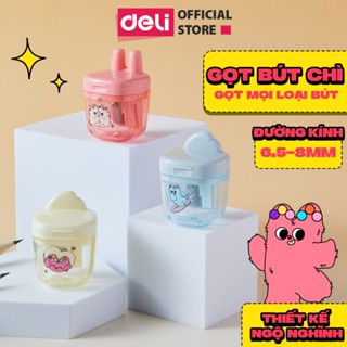 Gọt Bút Chì Deli Dễ Thương - Ngăn Chứa Vụn Kín Đáo Giữ Sạch Sẽ Giao Màu Ngẫu Nhiên Thiết Kế Mini Bỏ Túi Tiện Lợi Cho Bé 