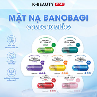 COMBO 10 MIẾNG Mặt Nạ BANOBAGI PREMIUM Vita Genic Jelly Mask Vitamin Dưỡng Trắng, Cấp Ẩm, Chống Lão Hóa Da 30ml