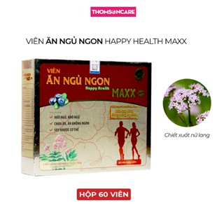  Giảm mất ngủ Happy Health Max hộp 60v từ đông trùng hạ thảo melatonin sữa ong chúa giúp ăn ngon 
