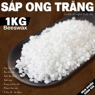  Sáp Ong Hạt Trắng  Tặng 10 Bấc Nến  Beeswax - Nguyên Liệu Làm Nến Thơm Nến Bơ Cúng Dường Làm Mỹ Phẩm Handmade 