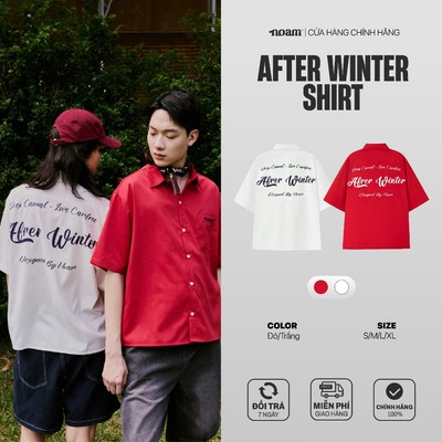Áo sơ mi Ngắn tay unisex NOAM After Winter Form boxy Chất liệu vải Kate Rayon cao cấp - Trắng