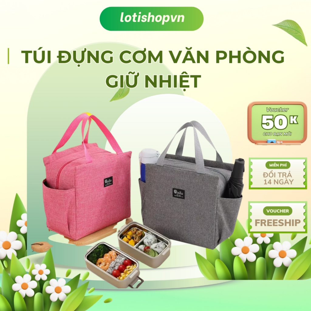 Túi đựng cơm văn phòng giữ nhiệt,chống thấm nước,Túi giữ nhiệt đựng hộp cơm trưa loại Lớn Lotida | BigBuy360 - bigbuy360.vn