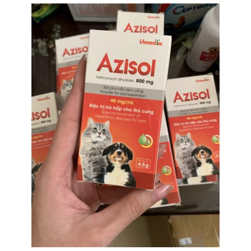 Azisol -Giải quyết vấn đề đường hô hấp, tiêu hóa, tiết niệu dành cho chó mèo