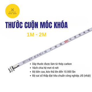Thước kéo móc khóa mini KDS 1m - 2m chính hãng , Thước dây cuộn bỏ túi, nhỏ gọn, tiện lợi