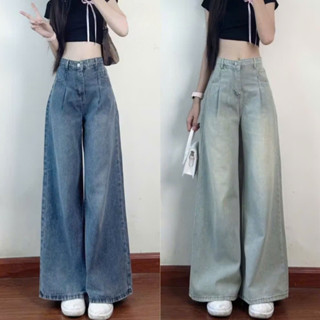 Quần Jean Nữ Ống Suông Rộng HARI Wash RETRO Bụi Màu Đen Và Xanh Lưng Cao Phong Cách Vitager Ulzzang Hàn Quốc 2023
