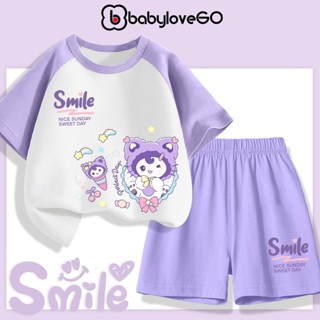 Đồ bộ bé gái BabyloveGO, set quần áo mùa hè cho bé chất thun cotton mềm nhẹ thoáng mát cho bé 1-10 tuổi