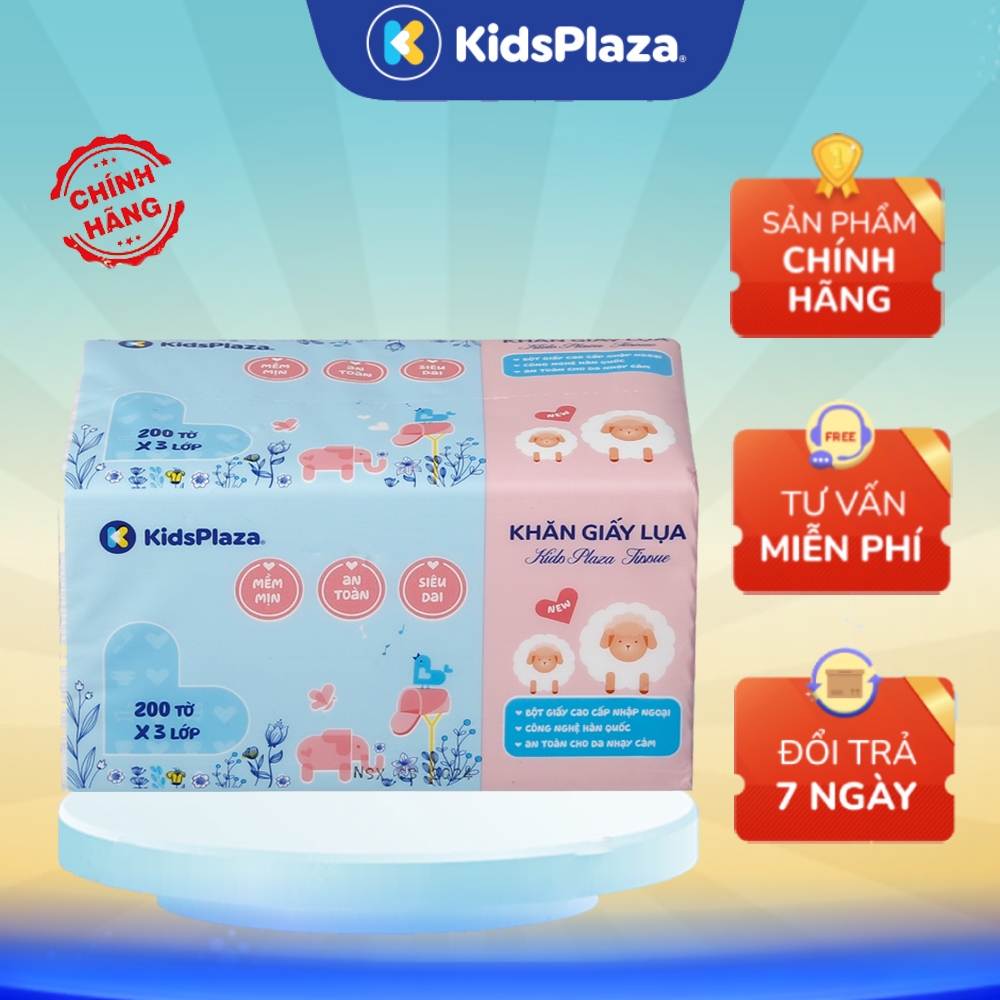 Khăn giấy ăn lụa 3 lớp 200 tờ KidsPlaza chính hãng