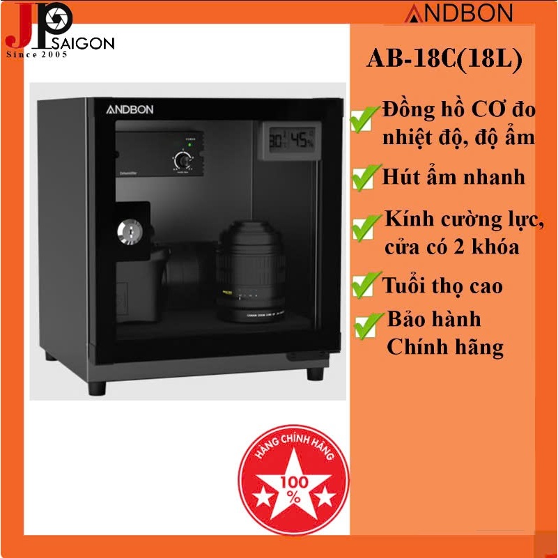 Tủ Chống ẩm thiết bị máy ảnh, y tế, da...Andbon AB-18C
