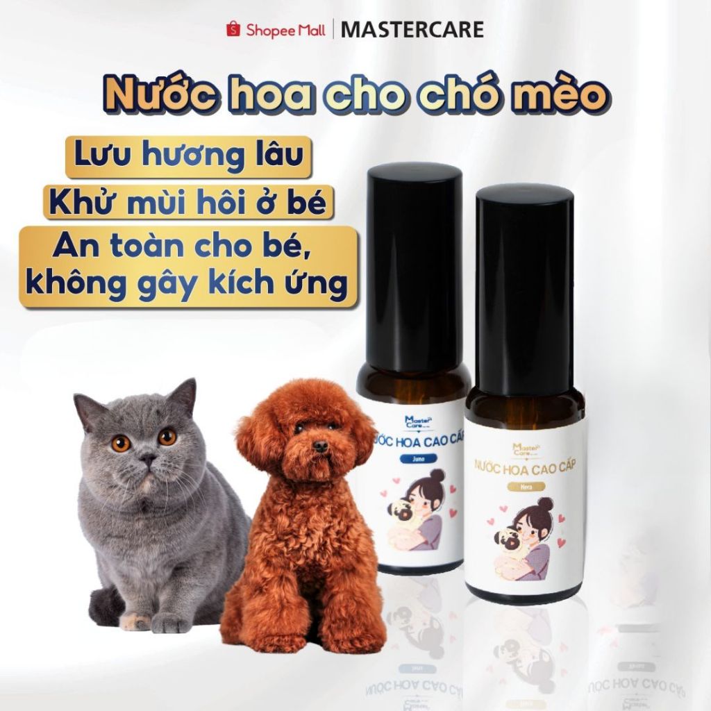 Nước Hoa Cho Chó Mèo Cao Cấp Thơm Lâu Khử Mùi Tốt Không Gây Dị Ứng MASTERCARE 20ml