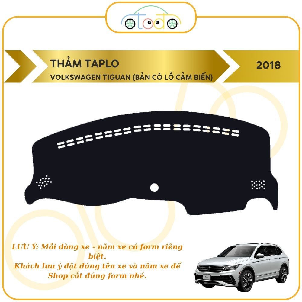 Thảm taplo nhung cho xe Volkswagen Tiguan năm 2013-2018 chống nóng toàn diện