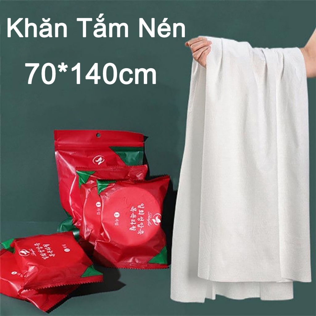 Hàng dày LOẠI 1]Combo Khăn tắm, Khăn mặt viên nén du lịch dùng một lần, Khăn tắm cotton tiện lợi