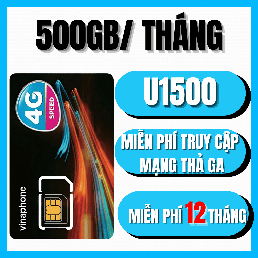 Sim 4G Vinaphone Sài 12 Tháng TD49 U1500 VD149 BIG50Y D500 Miễn Phí Data Nghe Gọi Nhắn Tin Không Giớ