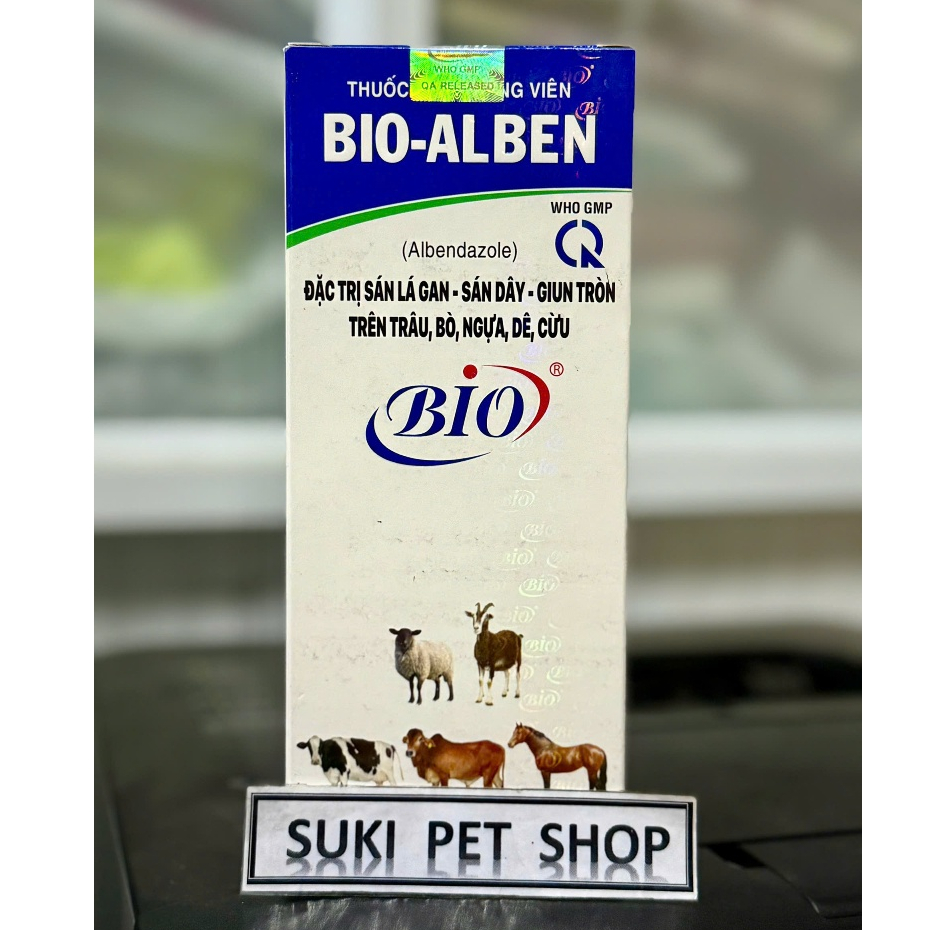 BIO-ALBEN - [ HỘP NGUYÊN 50 VIÊN ] - SẢN PHẨM TẨY GIUN SÁN CHO GIA SÚC - BIO-PHARMACHEMIE