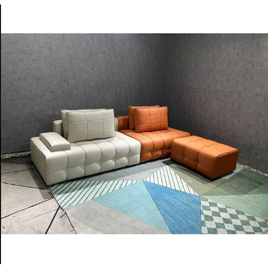 Sofa phòng khách Juno sofa Minoti NK2025 KT 2m và đôn góc 60 x 80 cm