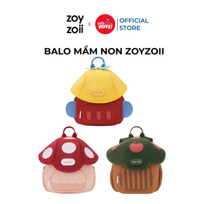 Balo cho bé mầm non Zoyzoii B50 nấm lùn, chống nước, siêu nhẹ, thoáng khí, quai rộng, chắc chắn