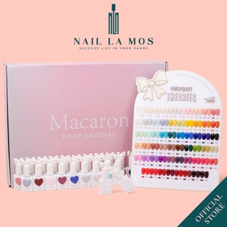 Set sơn gel Macaron chính hãng 58 màu - Sơn móng tay làm nail Hàn Quốc, chất gel đậm đặc (tặng bảng màu + 1cặp base top)