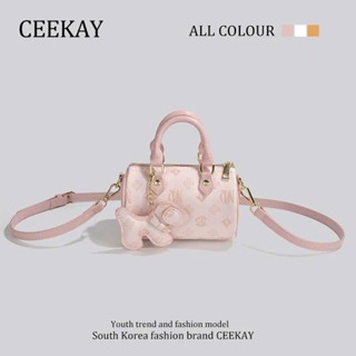 Túi Xách Ceekay Chính Hãng - Túi Đeo Chéo Nữ Da Chần Chống Nước Phối Móc Ngựa Da Hình In Dập Nhiệt Năng Động Tinh Tế