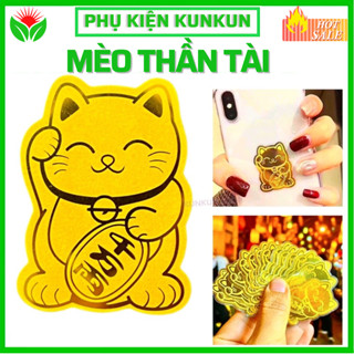 [QUÀ TẶNG KHÁCH VIP] Miếng Dán Mèo Thần Tài gắn ốp lưng điện thoại Mạ Vàng Mang Tới Tài Lộc [KUNKUN899]