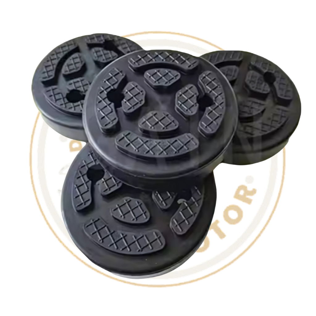 Miếng đệm cao su kê gầm cầu nâng cắt kéo, cao su tay cầu nâng 2 trụ loại bố vải, Cao su 2 lỗ