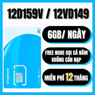 [ 1 TỶ G ] Sim Vinaphone 4G Trọn Gói 1 Năm 500GB/THÁNG MAX TỐC ĐỘ CAO VD149 U1500 TD49 Fhappy D500 Big50Y