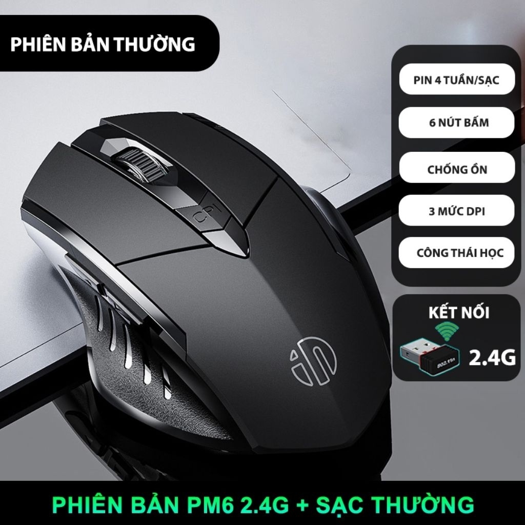 Chuột gaming không dây sạc pin TEKKIN INPHIC PM6 bảo hành 12T cho game thủ chuyên nghiệp