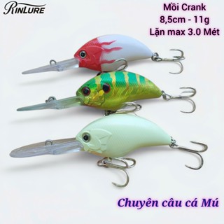 Mồi lure Crank 85mm nặng 11g lặn sâu 3.0 chuyên câu cá Mú, hồng - Rinlure