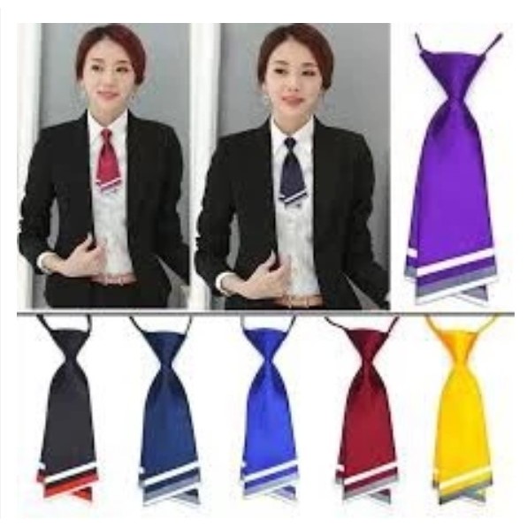 Cà vạt nữ công sở – Nơ đeo cổ Hàn Quốc thắt sẵn, Cavat học sinh, kỷ yếu, đồng phục văn phòng