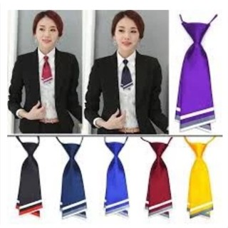 Cà vạt nữ công sở – Nơ đeo cổ Hàn Quốc thắt sẵn, Cavat học sinh, kỷ yếu, đồng phục văn phòng