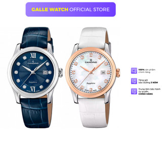  Đồng hồ nữ Candino Lady C4736 2 mặt kính Sapphire chống xước chống nước 5 ATM dây da đeo tay cao cấp xuất xứ Thụy Sĩ 