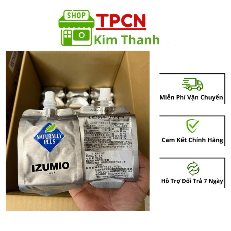 Chính Hãng - 24 gói Nước Uống Izumio 200ml Nhật Bản, nước uống giàu hydro.