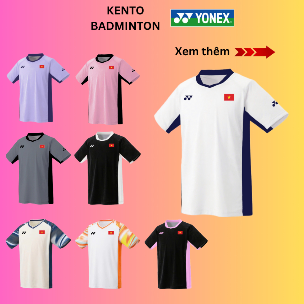 Áo Cầu Lông YONEX Nam Nữ, Vải Thoáng Khí