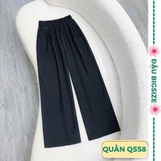 Quần suông dài bigsize nữ cạp cao lưng thun co giãn chất vải cao cấp mềm mịn ít nhăn phù hợp quanh năm - Q558